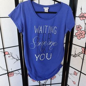 Motherhood Maternity Blue Scruched Side Maternity Blouse Size XL